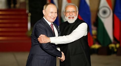 रशियाचे अध्यक्ष व्लादिमीर पुतिन यांनी भारताचे पंतप्रधान नरेंद्र मोदी. (संग्रहित छायाचित्र)