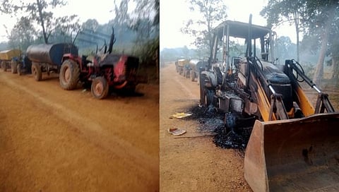 नक्षलवाद्यांनी केली जाळपोळ