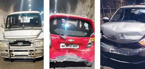कात्रज नवीन बोगद्यात विचित्र अपघात; सुदैवाने जीवितहानी टळली