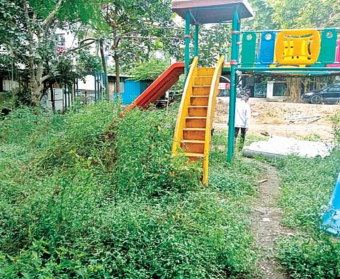 भुसारी कॉलनीतील उद्यान कोमेजले; महापालिका प्रशासनाविरोधात नाराजी