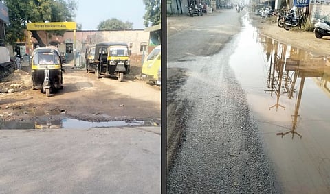 बोरीपार्धी ग्रा.पं.ने गटाराच्या पाण्यात टाकला मुरूम