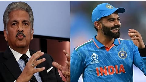 आनंद महिंद्रा यांनी विराट कोहलीचा अप्रतिम क्षेत्ररक्षण करत असतानाचा फोटो शेअर केला आहे.