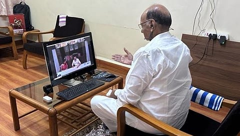 Sharad Pawar : इंडिया आघाडीच्या बैठकीला व्हिडिओ कॉन्फरन्सिंगद्वारे शरद पवार उपस्थित