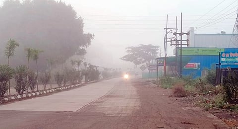 धुक्यामुळे पाथर्डीत जनजीवन विस्कळीत; कांद्यासह अन्य पिकांना फटका