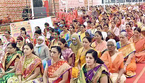 Pimpri : अथर्वशीर्ष पठणाने वातावरणात चैतन्य