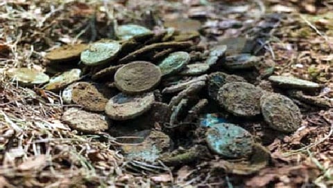 शेतात सापडला चांदीच्या नाण्यांचा खजिना