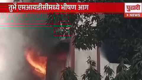 तुर्भे एमआयडीसीमधील कंपनीला भीषण आग