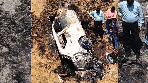 चंद्रपूर : नाल्यात कोसळलेल्या कारने घेतला पेट; चालकाचा होरपळून मृत्यू