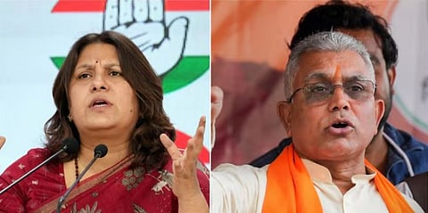 काँग्रेस नेत्या सुप्रिया श्रीनेत आणि भाजपचे नेते दिलीप घोष. (संग्रहित छायाचित्र)