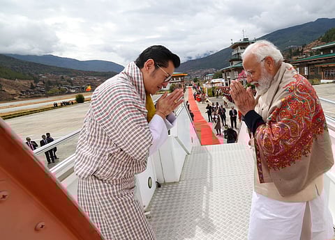 तानचे राजे जिग्मे खेसर नामग्याल वांगचुक यांनी विमानतळावर सोडल्याबद्दल पंतप्रधान मोदींनी कृतज्ञता व्यक्त केली आहे.