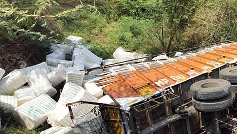 ट्रक पलटी