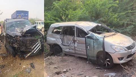 नांदेड-देगलूर मार्गावर ट्रक, २ कारचा विचित्र अपघात; ७ जण गंभीर जखमी