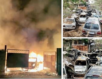 Fire Accident : आलिशान वाहनांच्या गॅरेजला भीषण आग : कारण अस्पष्ट