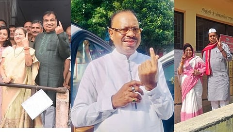 नागपूर : भागवत, गडकरी, फडणवीस, बावनकुळे, ठाकरे, बर्वे यांनी केले मतदान