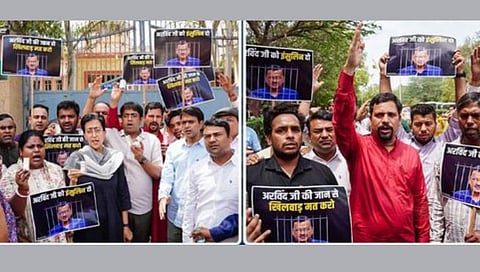 केजरीवालांना इन्सुलिन न दिल्याबद्दल आपचा हल्लाबोल मोर्चा