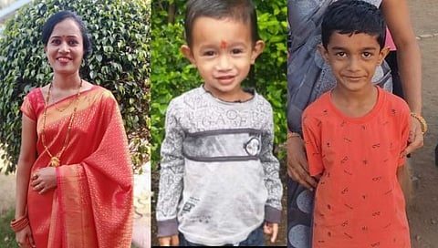 मृत अश्विनी आणि तिची दोन लहान मुले