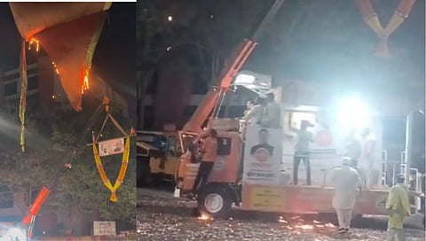 रायगड: कामोठे वसाहत येथे महायुतीचे उमेदवार श्रीरंग बारणे अपघातातून बचावले