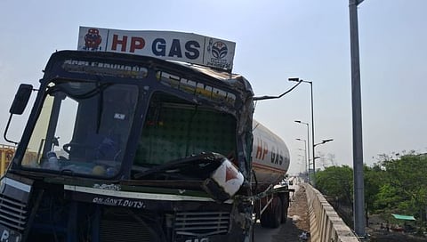 छत्रपती संभाजीनगर : पुन्हा गॅस टँकरचा अपघात; सुदैवाने गॅस गळती नाही