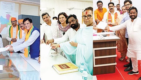 पीयूष गोयल, वर्षा गायकवाड, संजय दिना पाटील यांनी भरले उमेदवारी अर्ज