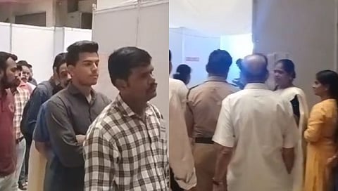 बदलापुरात ईव्हीएम मशीन बंद