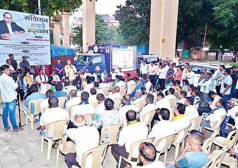 पराभव दिसत असल्याने संविधान बदलण्याची भाषा : चंद्रकांत पाटील