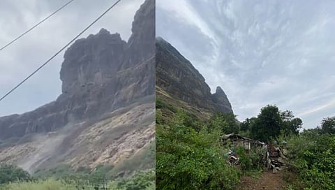 श्री मलंगगडावर दरड कोसळली