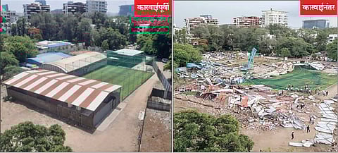 कोरेगाव पार्कमधील अनधिकृत हॉटेलवर कारवाई; बेकायदा बांधकाम जमीनदोस्त