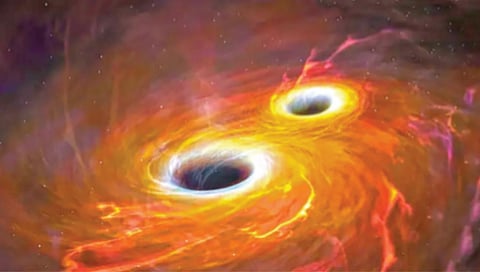 एकमेकांमध्ये मिसळणार्या प्रारंभीच्या कृष्णविवरांचा शोध