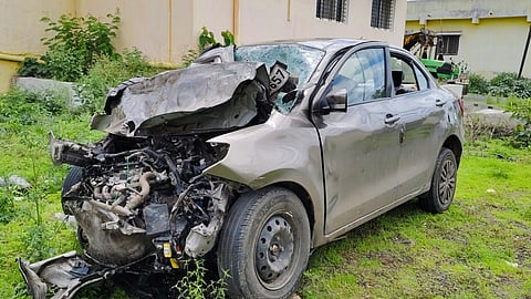 A car wrecked in an accident