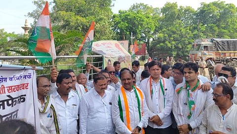 Congress Protest Against BJP in bhandara