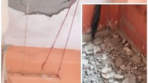 ठाणे : पोलीस वसाहतीत छताचे प्लास्टर कोसळले