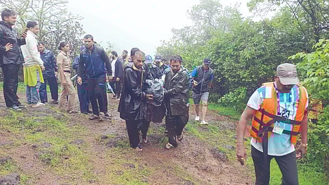 Five members of the same family were washed away in Bhushi Dam on Sunday