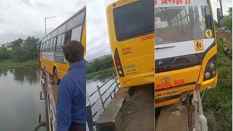 School bus collided at Charholi