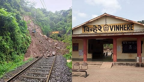 Railway traffic stopped due to the landslide collapse