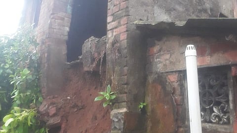 Rain falling house in Raigad
