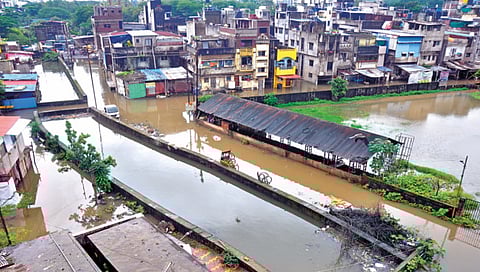Flood waters of Panchganga entered the city