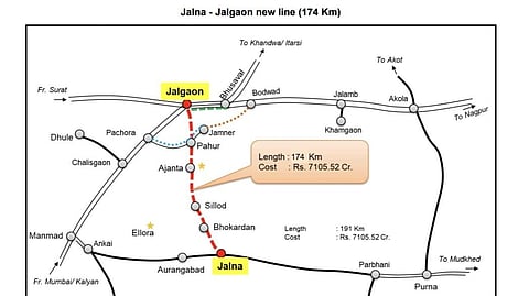 Jalna-Jalgaon New Railway Map