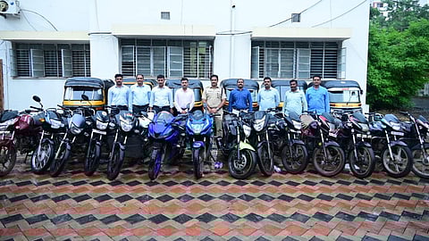 Stolen vehicles seized by the police