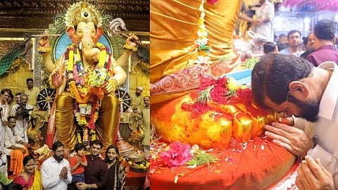 Chief Minister Eknath Shinde take darshan of the of Lalbagh Cha Raja Ganpati