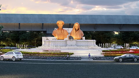 Nashik | Largest bust sculpture of Phule couple in Nashik