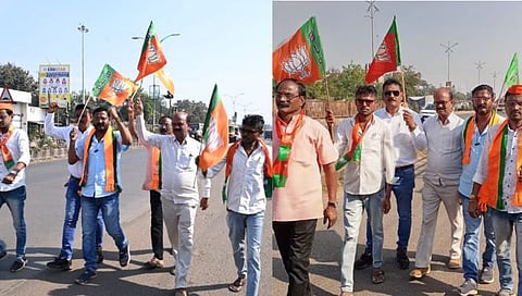 Sudhir Mungantiwar supporters protest