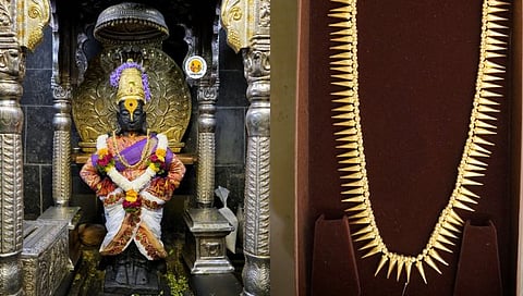 Offering a gold necklace worth 9 lakhs to Shri Vitthal-Rukmini