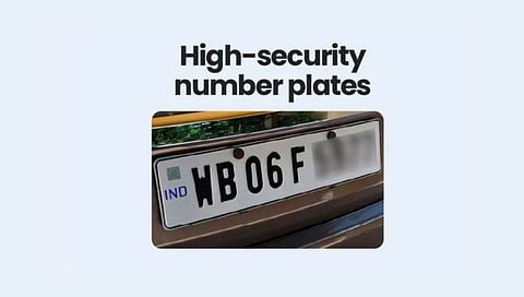 High security number plate