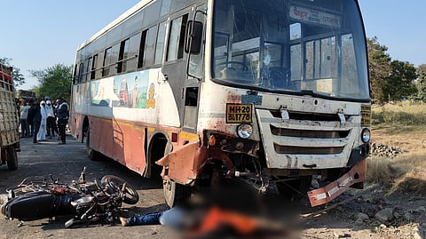 Bus and Motorcycle Accident