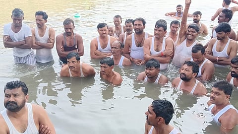 Swabhimani protest in Purna