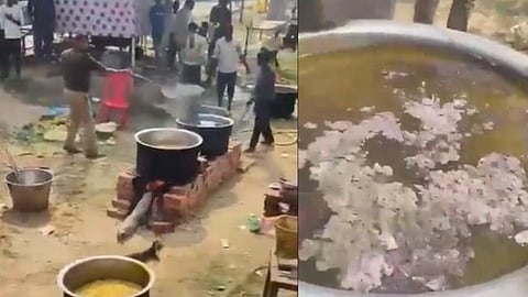 mahakumbh up police cop mixed ash in bhandara food now suspended