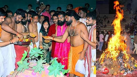 Holi festival celebrated with enthusiasm at Tulja Bhavani Devi temple