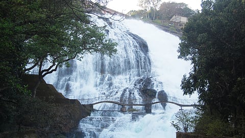 Umbrella Falls flowing