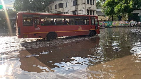 Monsoon rain in pune city