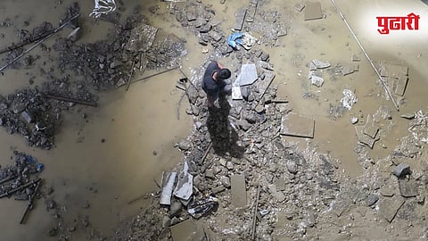 Image Of Mumbai Underground Metro Station Waterlogging